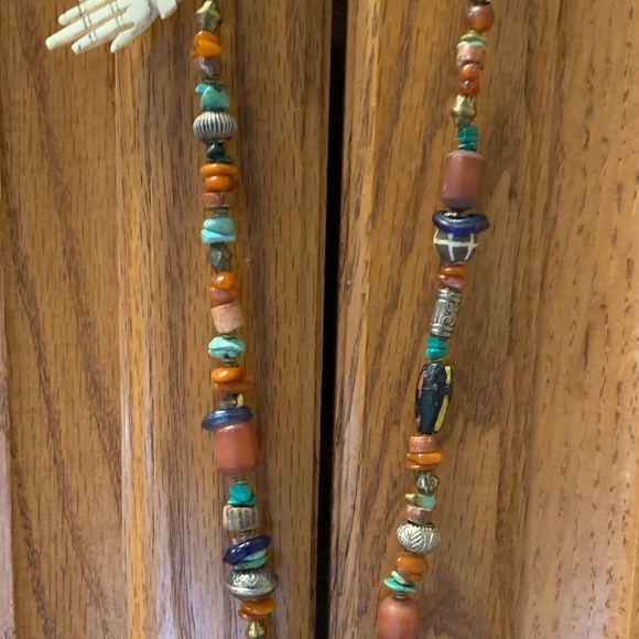 Handcrafted Beaded Necklace with Large Tigereye Pendant - Picture 5 of 6